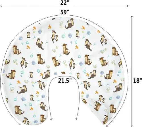 Vista 9 de Lindas fundas de almohada de lactancia para niños y niñas, nutrias marinas, peces, conchas, conchas, funda de almohada para lactancia materna