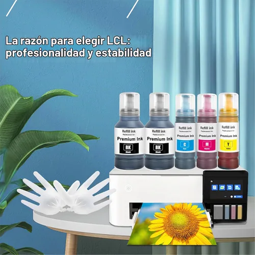 Vista 5 de T522 - Botella de tinta de repuesto de alta capacidad (5 botellas) para 522 botellas de recarga de tinta compatible con EcoTank ET-2803 ET-2800