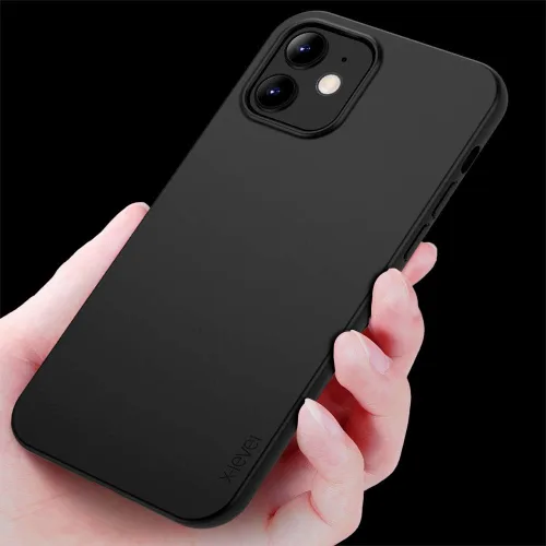 Vista 4 de X-level Funda compatible con iPhone 12/iPhone 12 Pro, ultrafina, suave, flexible, de poliuretano termoplástico, acabado mate, agarre delgado, funda