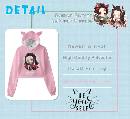 Vista 6 de Sudadera con capucha para mujer y niña, diseño de anime Slayer Kimetsu no Yaiba