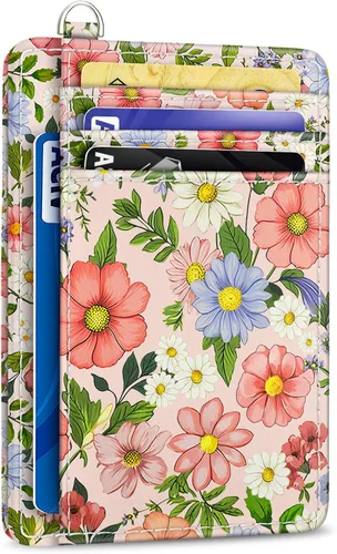 Vista 37 de Yonlevres Cartera delgada para tarjetas de crédito, cartera RFID para mujer, bolsillo frontal, soporte para tarjetas pequeñas, estuche para tarjetas