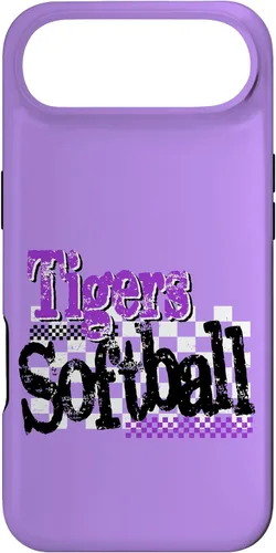 Vista 27 de Tigers Softball Mom Purple Tiger Pride Game Day School Case for iPhone 17