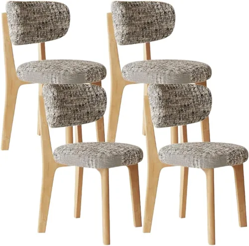 Vista 15 de YVYKFZD Solid Wood Dining Chairs, Armless Dining Room Chair Set, Upholstered Kitchen Chairs, Living Room Chair with Removable Fabric Seat Cushion