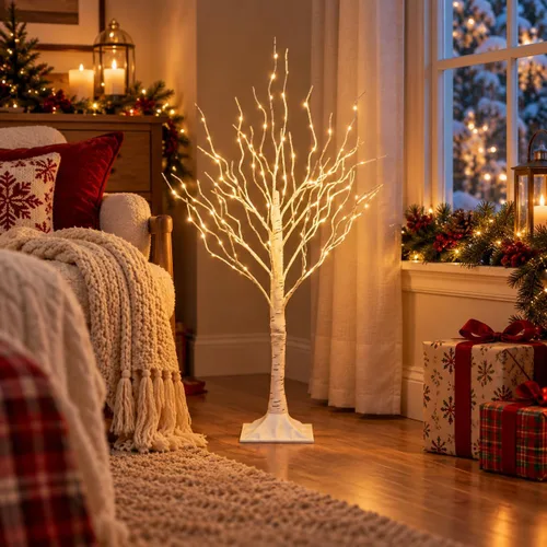 Vista 9 de Lighted Birch Twig Tree with Fairy Lights 3FT 154L LED Decorative Lights