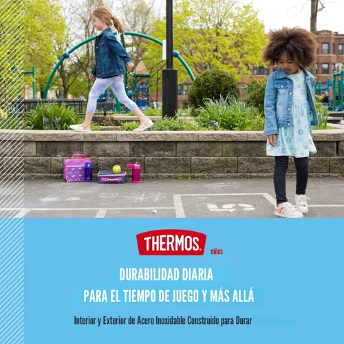Vista 3 de THERMOS FUNTAINER - Botella de agua con pajilla, 12 onzas, botella de agua de acero inoxidable aislada al vacío para niños con tapa, color negro