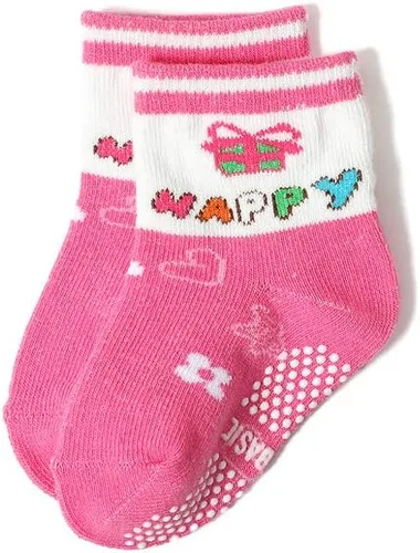 Vista 8 de QandSweet Calcetines antideslizantes para bebés y niñas, color rosa, 12 pares