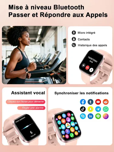 Vista 2 de invens Men's Women's Smart Watch with Bluetooth Call Smartwatch with Pedometer Heart Rate Monitor Oximeter Sports Watch for iPhone Android