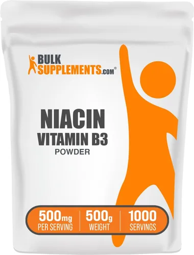 Vista 8 de BulkSupplements. com Niacina en polvo – Suplemento de vitamina B3, Niacina Flush – Sin gluten, 500 mg por porción, 100 g (3.5 oz) (paquete de 1)