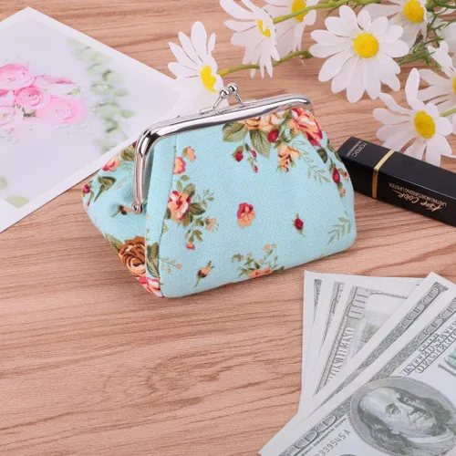 Vista 6 de Oyachic Monedero estampado vintage con hebilla y cierre de broche floral para mujeres y niñas
