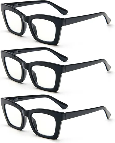 Vista 2 de Gafas de lectura para mujer, bloqueo de luz azul, elegantes y de gran tamaño, bisagra de resorte