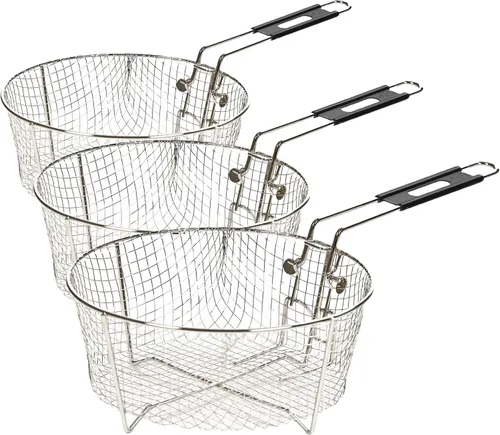 Vista 2 de Lodge Silver Cesta para freír profunda - Cesta para freír profunda de acero chapado en níquel - 26 cm Cesta de acero para freír profundamente