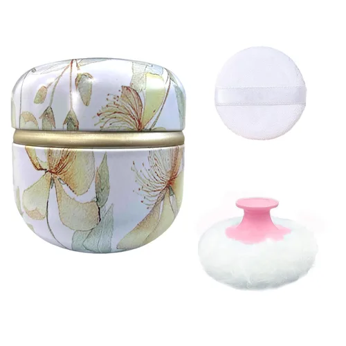 Vista 30 de Polvo Corporal y Contenedor para Polvo en Polvo, Polvo para Mujeres y Estuche de Polvo para Baño y Viaje (Abstracción)