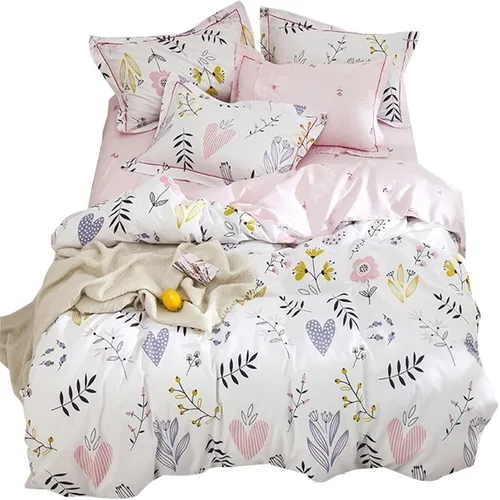 Vista 7 de OTOB - Juego de funda de edredón y 2 fundas de almohada, 100% algodón, diseño floral