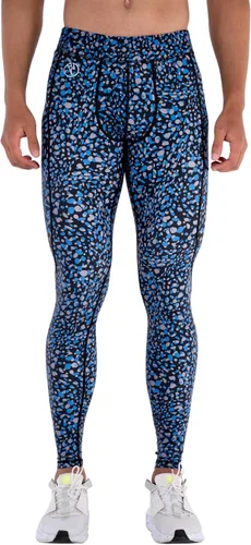 Vista 8 de Kapow Meggings Leggings de compresión para hombre con bolsillos y almohadilla Azul (Admiral Blue)