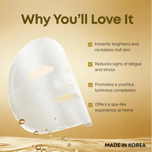Vista 7 de Clear Beauty Mascarilla facial de oro de 24 quilates y colágeno, mascarillas reafirmantes e hidratantes para un brillo radiante y una textura suave