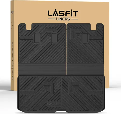 Vista 8 de LASFIT - Tapete de elastómero termoplástico para piso y maletero de automóvil, ajuste personalizado para todo tipo de clima, 1ª y 2ª fila, negro,