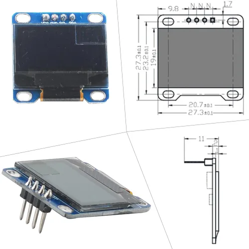 Vista 2 de Módulo de pantalla OLED de 0,96 pulgadas 128x64 SS– D 1306