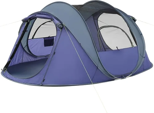 Vista 7 de 4/6 Person Easy Pop Up Tent, Waterproof, Automatic Setup,2 Doors-Instant Family Tents for Camping, Hiking & Traveling