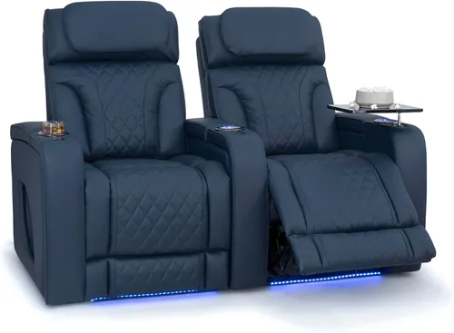 Vista 26 de Seatcraft Luminis 365 - Asiento de cine en casa (fila de 2 biplazas), color carmesí