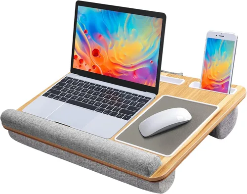Vista 9 de HUANUO - Escritorio portátil. Se adapta a laptops de hasta 17 pulgadas, almohadilla de muñeca integrada, para laptop, MacBook, tablet; soporte