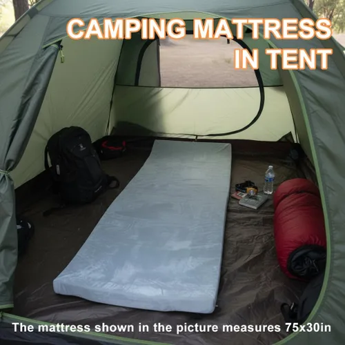 Vista 8 de Colchón de espuma para camping - Tapete enrollable portátil para dormir para coche, tienda de campaña, cuna y suelo - Impermeable, cómodo y compacto