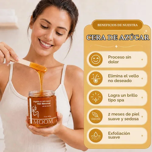 Vista 2 de Moom Organic depilación con árbol de té, tarro de repuesto, 12 onzas, paquete de 1
