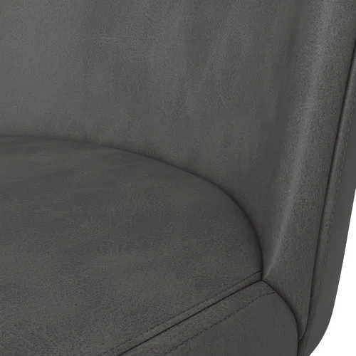 Vista 3 de Taburetes de bar giratorios de altura de mostrador, 26 pulgadas de altura del asiento, juego de 2, gris retro Modern Leather Upholstered Barstools