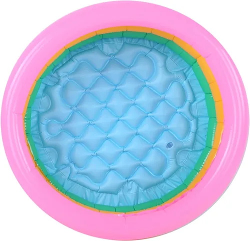 Vista 7 de Piscina inflable para bebés y niños, 3 anillos para niños, piscina de lavabo de PVC, piscina redonda suave para bebés y niños pequeños, para playa