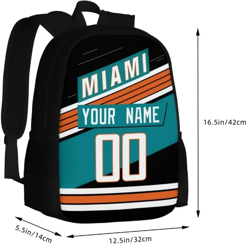 Vista 3 de KREDE Mochila Miami - Bolsas personalizadas para hombres y mujeres, Negro 01