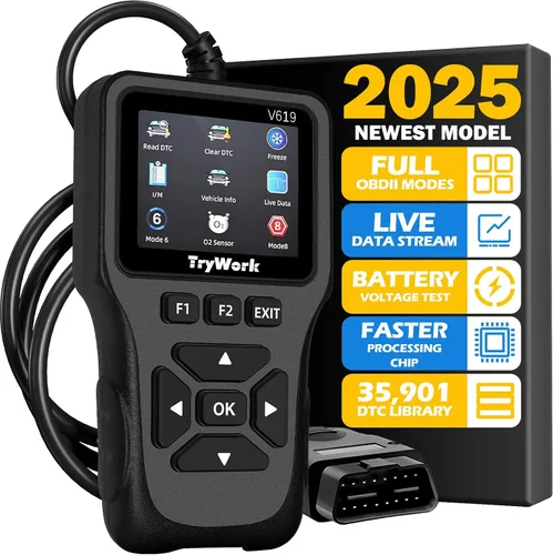 Vista 9 de Escáner de Diagnóstico OBD2, Lector de Códigos del Motor con Búsqueda de 35901 DTC, Modo 6 y 8, Preparación I/M para Todos los Autos OBDII desde
