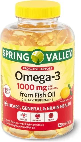 Vista 9 de Omega-3 de aceite de pescado Heart General y Brain Health Suplemento dietético Softgels, 1000 mg, paquete de 120 unidades con 45 diabetes