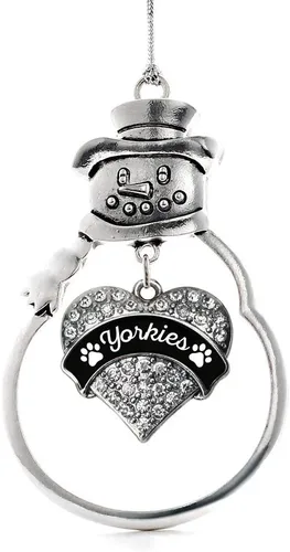 Vista 52 de Colgante de plata con diseño de Detroit con forma de corazón y muñeco de nieve con circonitas cúbicas