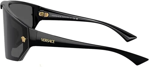 Vista 3 de Versace VE 4461 GB1/87 Negro Plástico Shield Gafas De Sol Lente Gris
