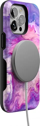 Vista 6 de Casely Funda para iPhone 13 Pro Tie Dying Over You Mármol morado Diseño protector audaz Compatible con MagSafe