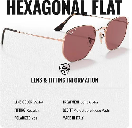 Vista 60 de Ray-Ban RB3548N Lentes planas hexagonales, gafas de sol cuadradas y redondas con kit oficial de gafas