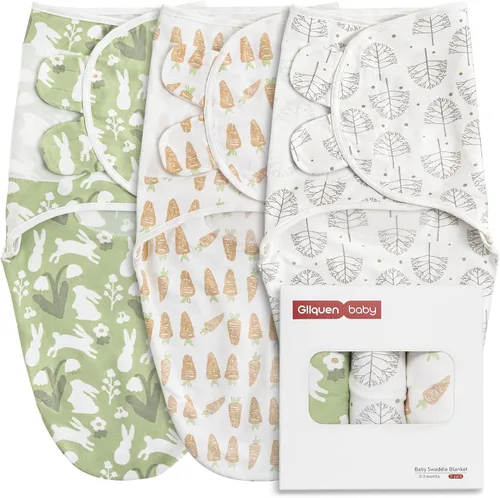Vista 32 de GLLQUEN BABY Sacos de Dormir Envolventes Orgánicos para Recién Nacidos - Envolturas para Bebés de 0-3 Meses, Paquete de 3 Sacos Envolventes