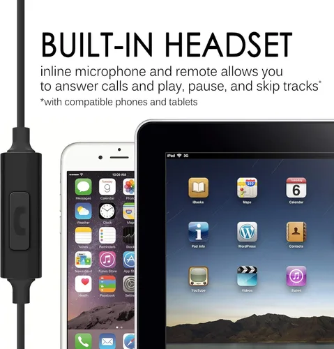 Vista 6 de MEE Audio RX18 auriculares in-ear de calce cómodo con bajos potenciados, Cable con micrófono, Negro