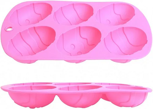 Vista 5 de MoldFun Paquete de 2 moldes de silicona para pasteles de huevos y conejitos para el día de Pascua, para hornear, magdalenas, hacer magdalenas