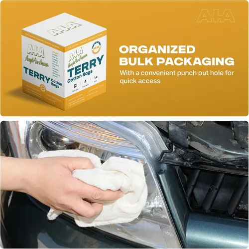 Vista 5 de Terry - Trapos de limpieza a granel, 100% algodón, de secado rápido, absorbentes, reutilizables, paños multiusos para cocina, automóvil, baño
