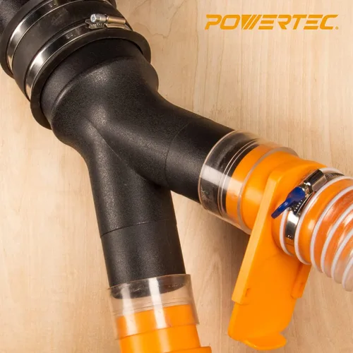 Vista 6 de POWERTEC 70276 Accesorio Divisor de Recolección de Polvo de 4 Pulgadas a 2-1/2 Pulgadas