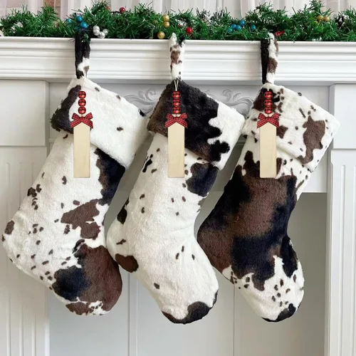 Vista 13 de Medias de Navidad de felpa personalizadas, paquete de 1 unidad, medias de Navidad grandes de piel bordada de 20 pulgadas, medias personalizadas