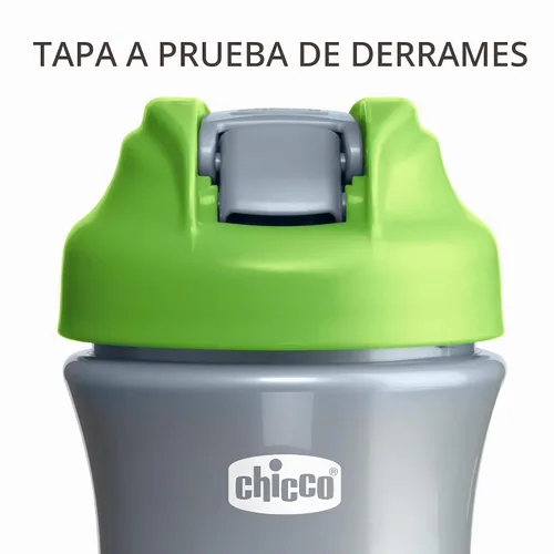 Vista 4 de Chicco Vaso para sorber de boquilla suave de 18 meses, botella de agua para niños pequeños de 12 onzas con diseño antiderrames, mango de fácil Verde