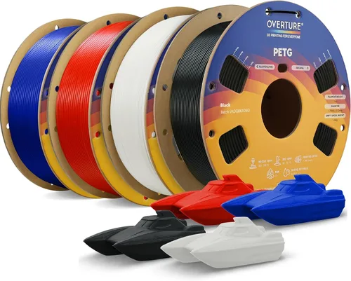 Vista 54 de OVERTURE - Filamento PETG de 1/16 de pulgada (1.75 mm) para impresora 3D y FDM, bien enrollado, duradero, carrete de 4.4 libras, dureza firme