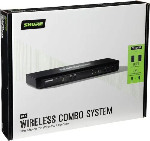 Vista 2 de Sistema de micrófono inalámbrico Shure BLX188/CVL - Vida de batería de 14 horas, rango de 300 pies, UHF Incluye (2) micrófonos Lavalier, receptor
