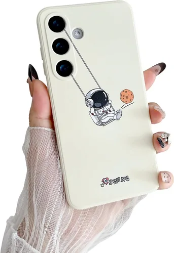 Vista 8 de Yonds Queen para Samsung Galaxy S21 Funda Linda, Cubierta de Parachoques Elegante con Diseño de Astronauta de Dibujos Animados, Espacio, Luna