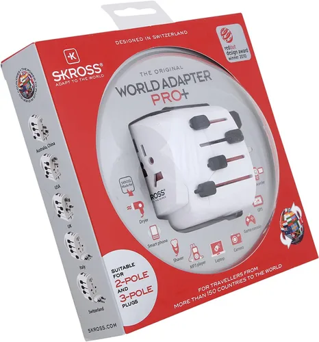 Vista 9 de Skross Pro+ Swiss Design Adaptador para viajes, con 3 polos., Blanco, 1.103110, 693watts