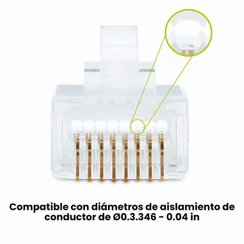 Vista 3 de trueCABLE Cat5e RJ45 conectores de paso a través de enchufe modular sin blindaje (UTP), certificación UL, extremo de crimpado EZ, chapado en oro, 3