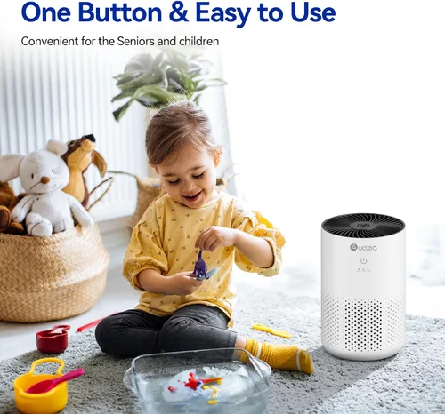 Vista 5 de Aucleia Purificadores de aire para dormitorio y hogar con filtro HEPA H13, limpiador de aire silencioso de 20 dB para mascotas, olor a caspa
