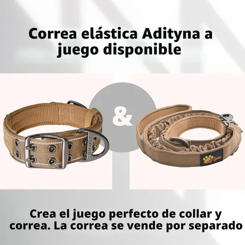 Vista 9 de Collar de perro resistente para perros grandes, collar reflectante con asa para entrenar y caminar, ancho, grueso, táctico, acolchado de neopreno
