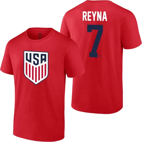 Vista 12 de Icon Sports Offical Licensed U.S. Soccer Federation USMNT Player Name and Number T-Shirt Gio Reyna Armada Escudo